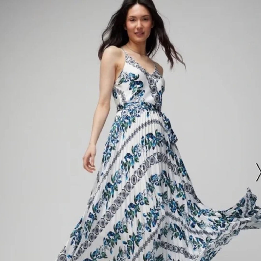 WHBM pleated maxi dress NWOT